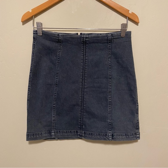 Free People Modern Femme Washed Grey Denim Mini Skirt 12 - Picture 6 of 12